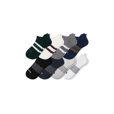 Bombas Solids Ankle Sock 8-pack In Forest Navy Mix