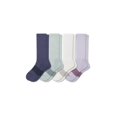 Bombas Solids Calf Sock 4-pack In Lavender Mist Mix