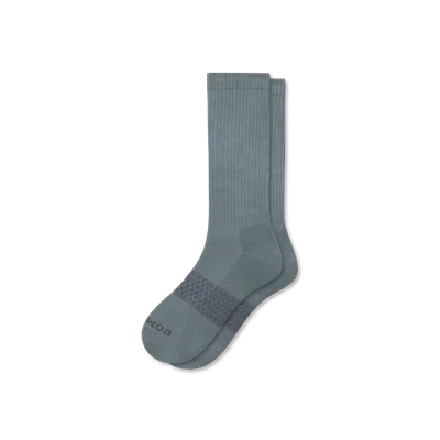 Bombas Solids Calf Socks In Grey Surf