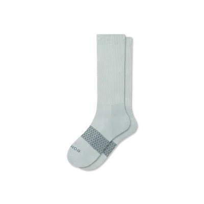 Bombas Solids Calf Socks In Misty Sky