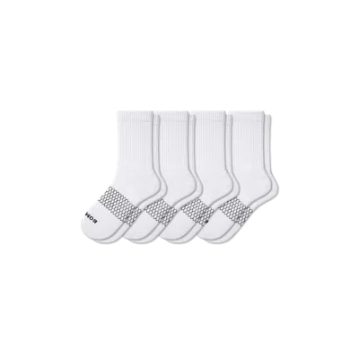 Bombas Solids Half Calf Sock 4-pack In White