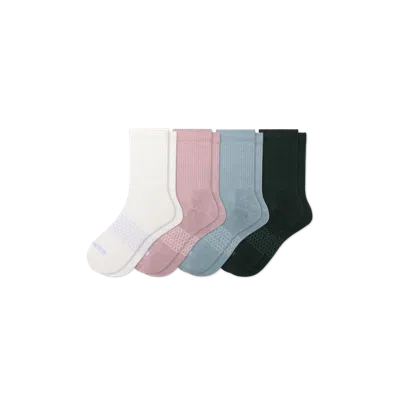 Bombas Solids Half Calf Sock 4-pack In Forest Mauve Mix