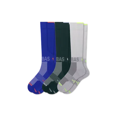 Bombas Sport Compression Knee High Sock 3-pack (20-30mmhg) In Sapphire Forest Mix