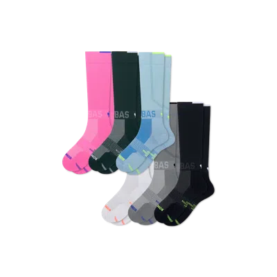 Bombas Sport Compression Knee High Sock 6-pack (20-30mmhg) In Rose Blue Mix
