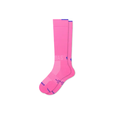 Bombas Sport Compression Knee High Socks (20-30mmhg) In Neon Rose