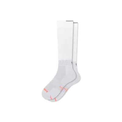 Bombas Sport Compression Knee High Socks (20-30mmhg) In Pearl White