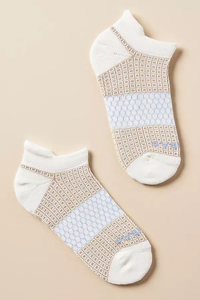Bombas Square Pattern Ankle Socks In Beige