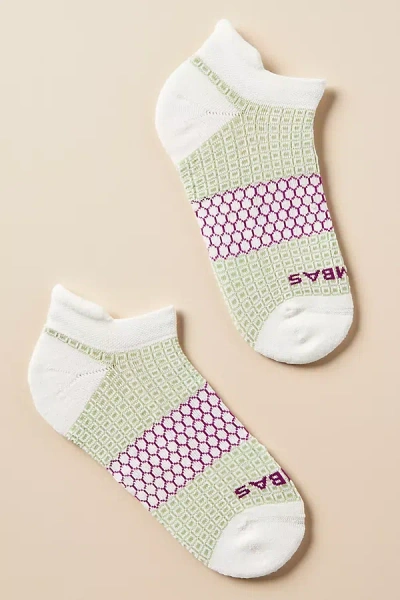Bombas Square Pattern Ankle Socks In Green