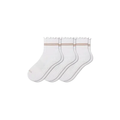 Bombas Studio Gripper Quarter Sock 3-pack In White