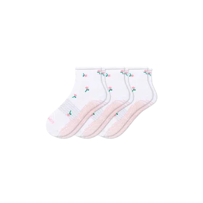 Bombas Studio Gripper Quarter Sock 3-pack In Pink Tulip