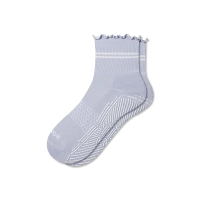 Bombas Studio Gripper Quarter Socks In Gray