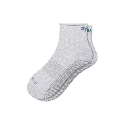 Bombas Studio Gripper Quarter Socks In Iris Grey