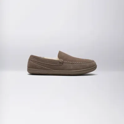 Bombas Suede Moccasin Slipper In Mushroom Grey