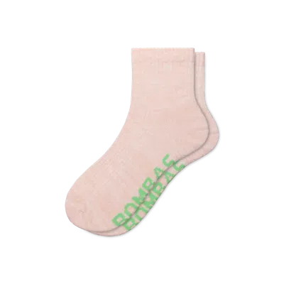 Bombas Summer Ragg Quarter Socks In Pink