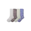 Bombas Summer Slub Calf Sock 4-pack In Chocolate Blue Mix