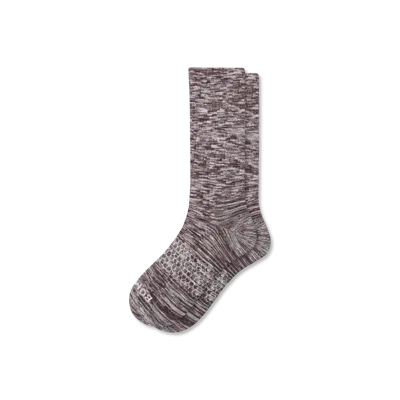 Bombas Summer Slub Calf Socks In Chocolate
