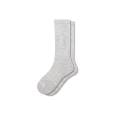 Bombas Summer Slub Calf Socks In Harbor Grey