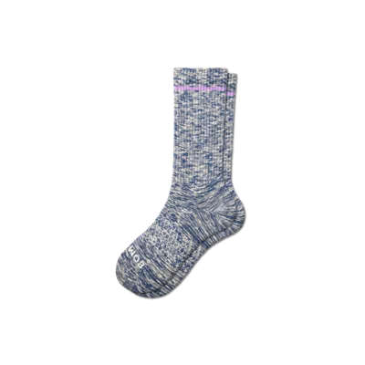 Bombas Summer Slub Calf Socks In Pacific Blue