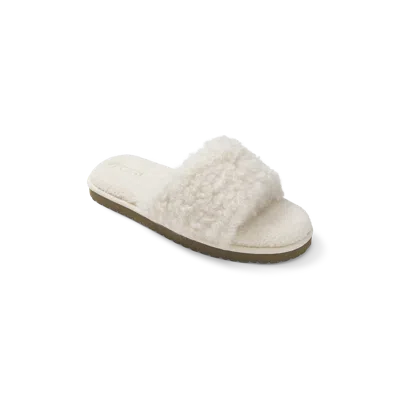 Bombas Sunday Plush Slide In White