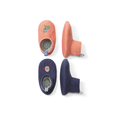 Bombas Toddler Gripper Slipper 2-pack In Guava + Navy Dusk