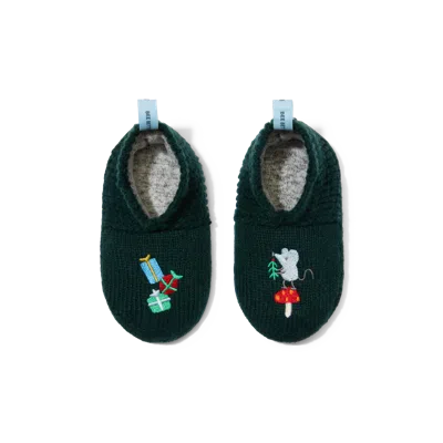 Bombas Toddler Gripper Slipper In Green