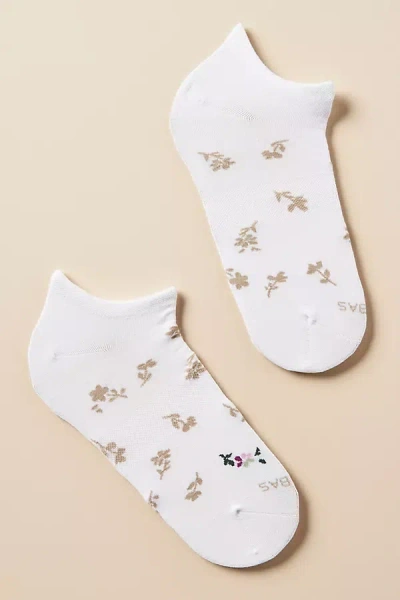 Bombas Tossed Ditsy Floral Ankle Socks In White