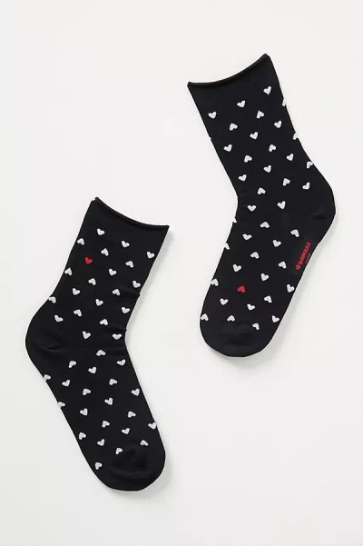 Bombas Tossed Hearts Socks In Black