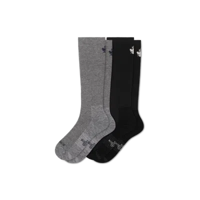 Bombas Travel Compression Knee High Sock 2-pack (15–20mmhg) In Black