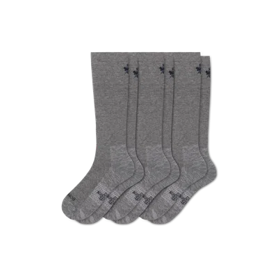Bombas Travel Compression Knee High Sock 3-pack (15–20mmhg) In Grey Heather