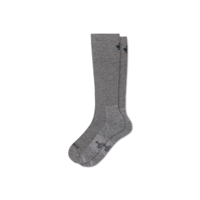 Bombas Travel Compression Knee High Socks (15–20mmhg) In Grey Heather