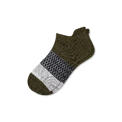 Bombas Tri-block Ankle Socks In Dark Olive