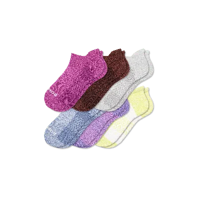 Bombas Two Tone Ankle Sock 6-pack In Fjord Pink Mix