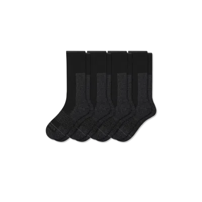 Bombas Ultra Strong Merino Blend Calf Sock 4-pack In Black