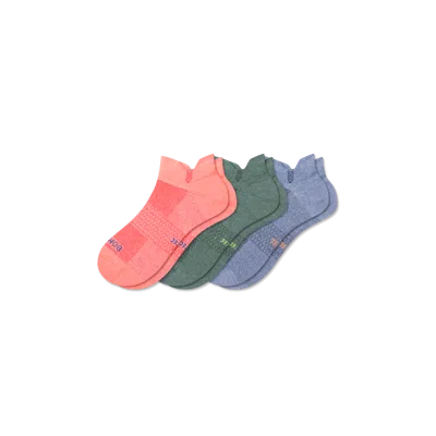 Bombas Ultralite Sport Ankle Sock 3-pack In Peach Sage Mix