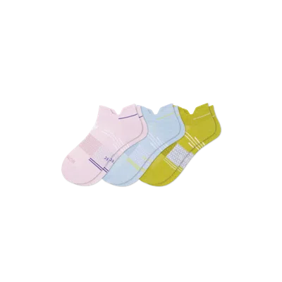 Bombas Ultralite Sport Ankle Sock 3-pack In Rose Blue Mix