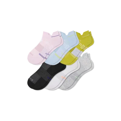 Bombas Ultralite Sport Ankle Sock 6-pack In Rose Blue Mix
