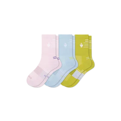 Bombas Ultralite Sport Half Calf Sock 3-pack In Rose Blue Mix