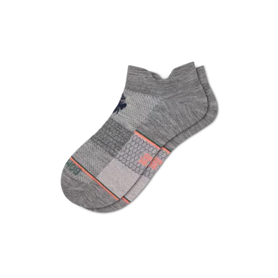 Bombas Ultralite Sport Merino Wool Blend Ankle Socks In Gray