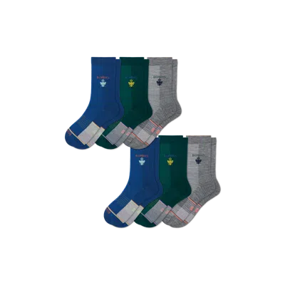 Bombas Ultralite Sport Merino Wool Blend Half Calf Sock 6-pack In Blue Green Mix