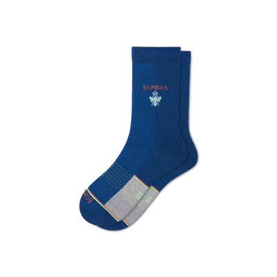 Bombas Ultralite Sport Merino Wool Blend Half Calf Socks In Deepwater Blue