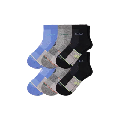 Bombas Ultralite Sport Merino Wool Blend Quarter Sock 6-pack In Animal Print