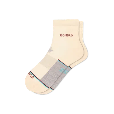Bombas Ultralite Sport Merino Wool Blend Quarter Socks In Cotton Cloud