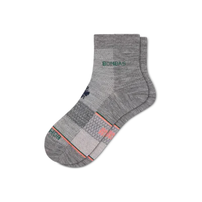 Bombas Ultralite Sport Merino Wool Blend Quarter Socks In Grey