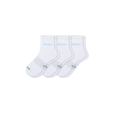 Bombas Ultralite Sport Sheer Stripe Quarter Sock 3-pack In White