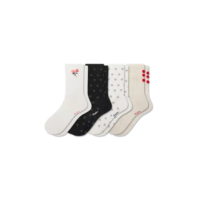 Bombas Valentine's Day Lightweight Half Calf Sock 4-pack In Multi