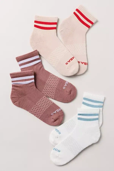 Bombas Vintage Striped Crew Socks In Purple