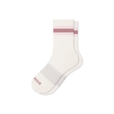 Bombas Vintage Stripes Half Calf Socks In Dusty Mauve