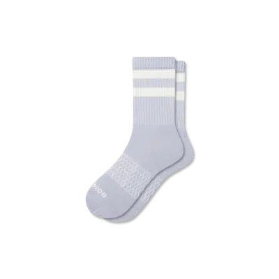 Bombas Vintage Stripes Half Calf Socks In Gray