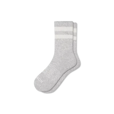 Bombas Vintage Stripes Half Calf Socks In Gray