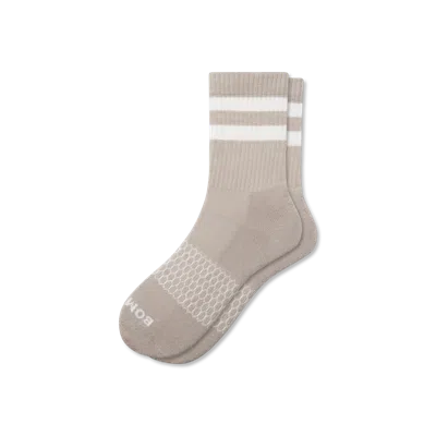 Bombas Vintage Stripes Half Calf Socks In Natural